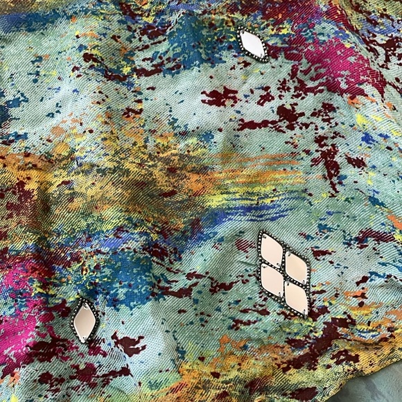 Zara Women’s Wrap Skirt Beaded Embellish Chiffon Tie Dye Small NWT new - Picture 4 of 4